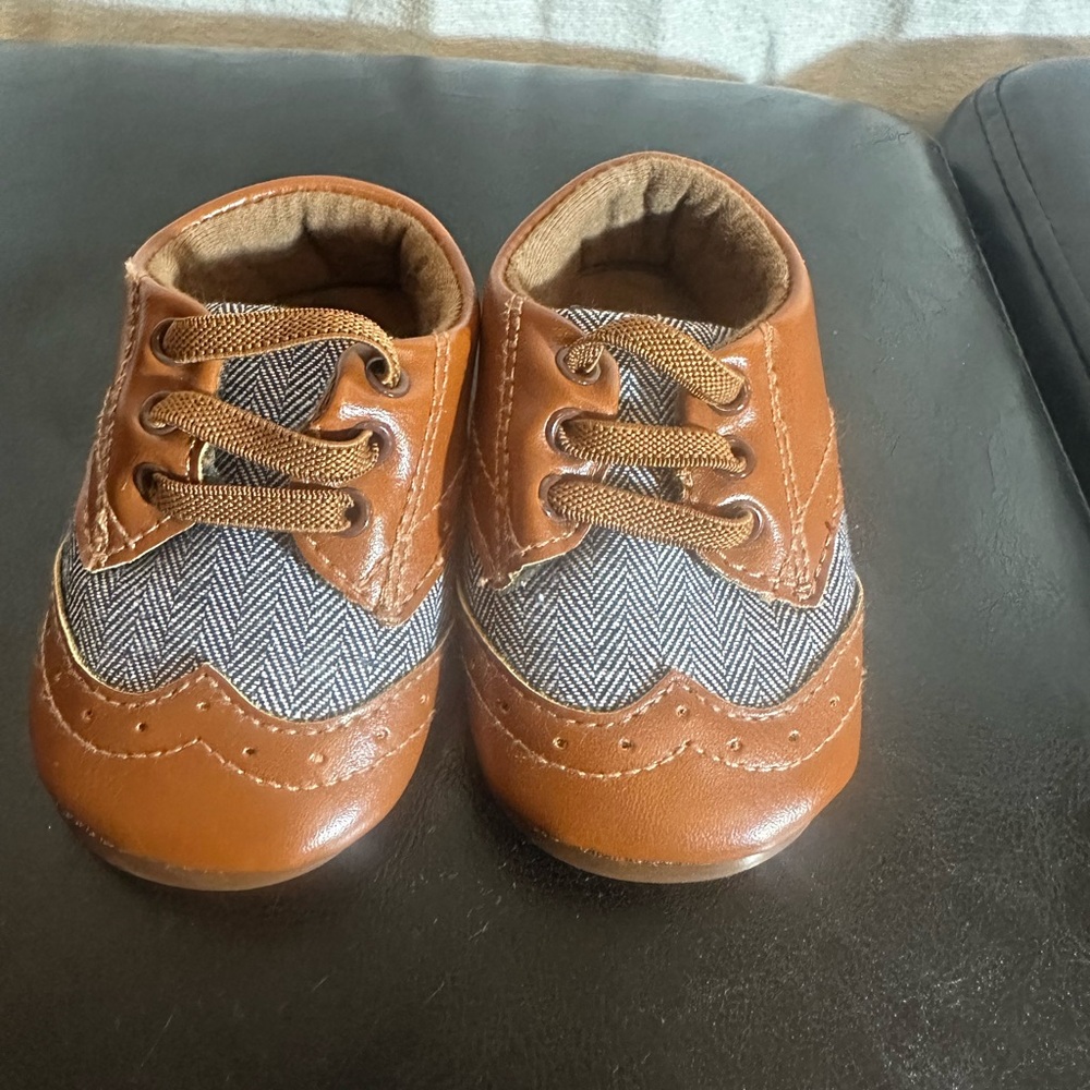 Brown and Gray Kids Shoes